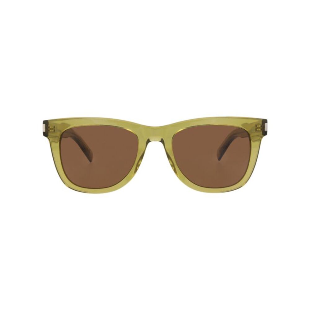 Saint Laurent Square-Frame Recycled Acetate Sunglasses Green Unisex-Adult